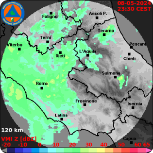 Meteo Radar Centro Italia martedì 9